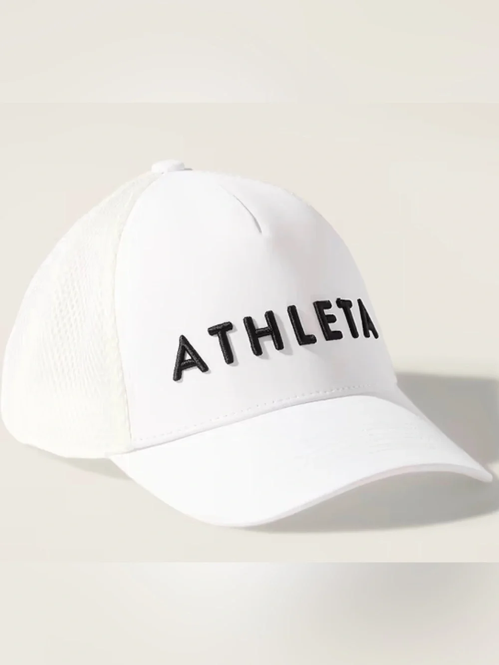 NWT Unisex ATHLETA White Embroidered Truckers Hat Baseball Cap